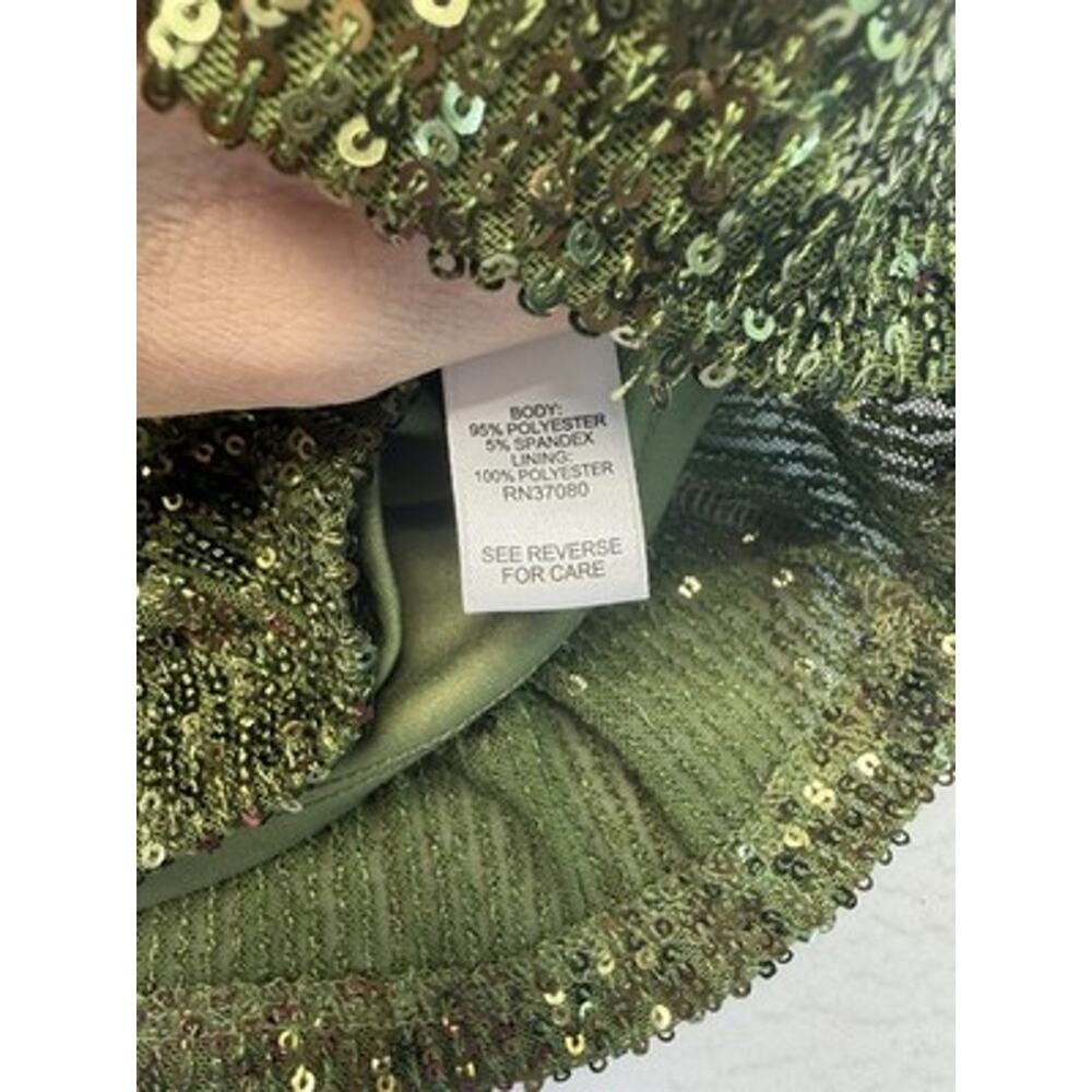 Womens Cato‘S Green Sequin Short Sleeved Party Blouse 14/16 Holiday Glamour ￼ - Picture 7 of 12